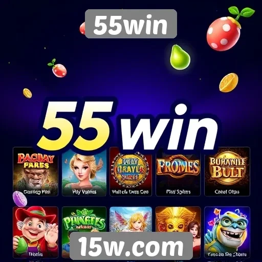 Diversidade de jogos disponíveis no 55win
