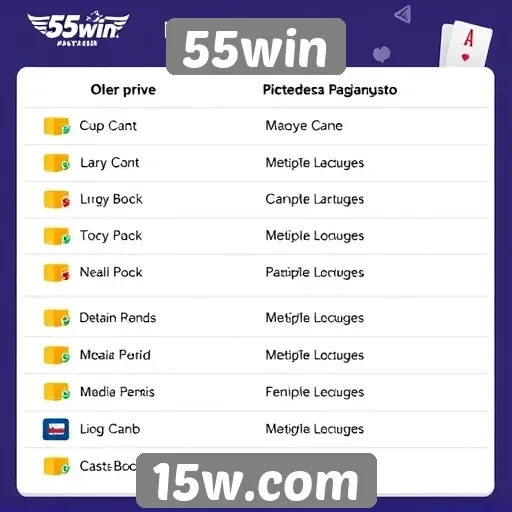 Métodos de pagamento oferecidos pelo 55win