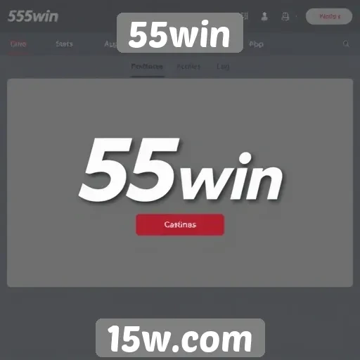 Interface do usuário do site 55win em revisão
